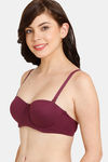 Rosaline Padded Wired 3/4th Coverage Strapless Bra - Winter Bloom — thumbnail 4